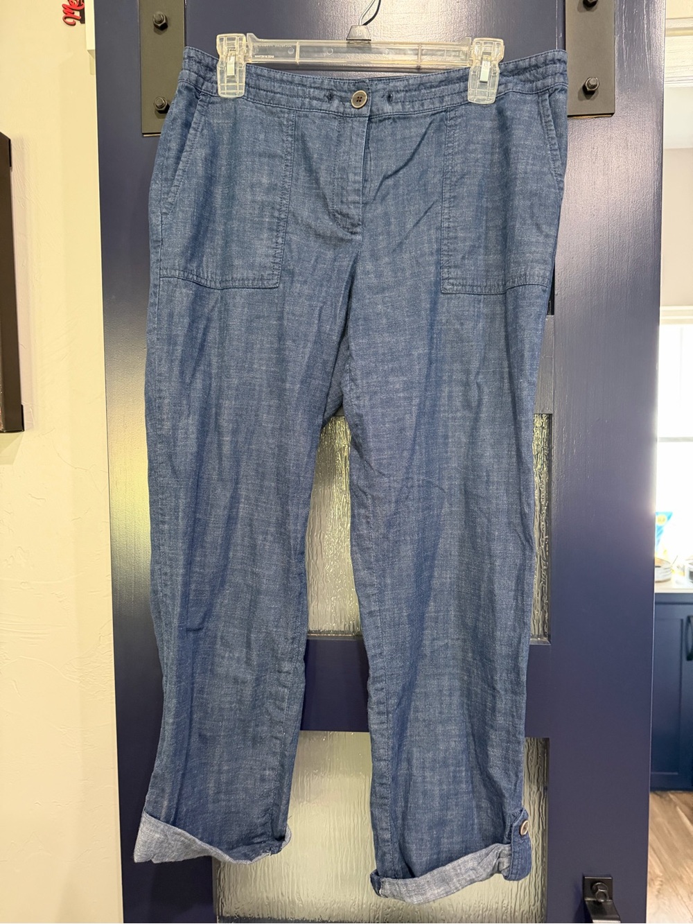 Talbot’s Women’s Blue Casual Chambray Pants